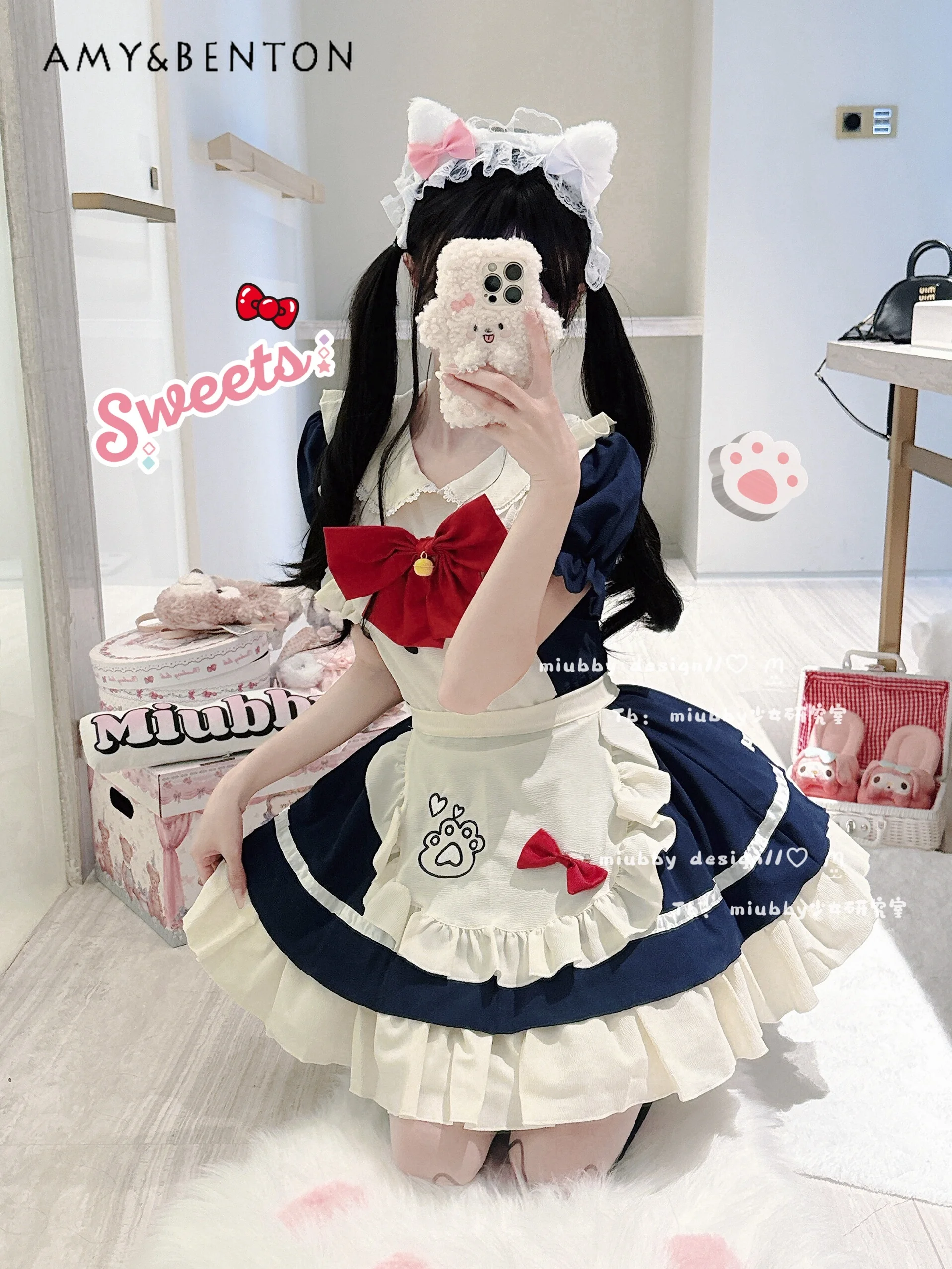 2025 Summer New Japanese Style Cat Maid Costume Cosplay Soft Girl Lolita Bow White Short Sleeve Short Dress Set
2025 Summer New Japanese Style Cat Maid Costume Cosplay Soft Girl Lolita Bow White Short Sleeve Short Dress Set