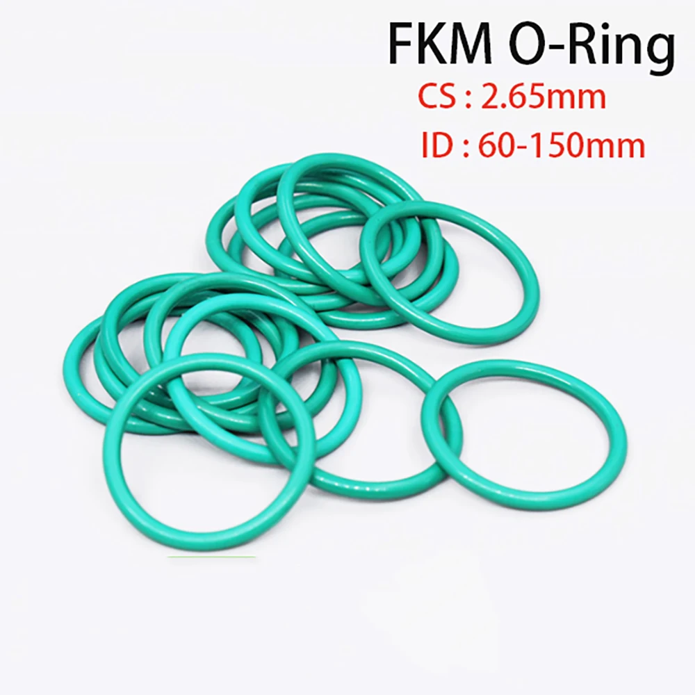 CS 2.65mm Green FKM Rubber O-Ring Gasket ID 60-150mm Fluororubber O-Ring Sealing Gasket Oil Resistant Acid & Alkali Resistant
CS 2.65mm Green FKM Rubber O-Ring Gasket ID 60-150mm Fluororubber O-Ring Sealing Gasket Oil Resistant Acid & Alkali Resistant