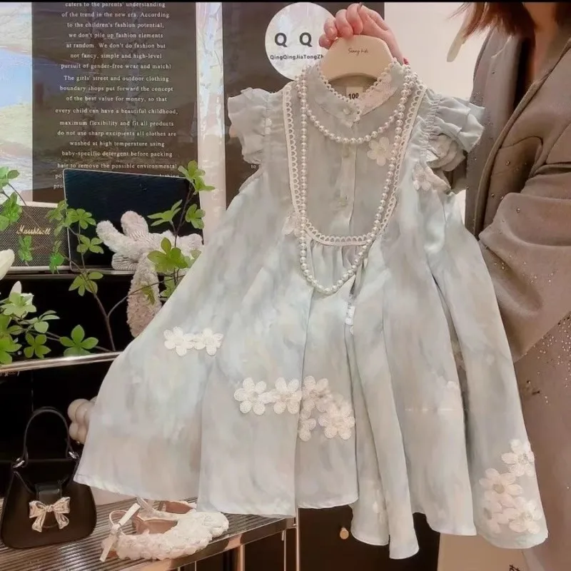 TOY-Girls' Chinese Style Sleeveless Dress2025Summer New Stylish Children's High-End Flying Sleeve Mesh Embroidered Dress
TOY-Girls' Chinese Style Sleeveless Dress2025Summer New Stylish Children's High-End Flying Sleeve Mesh Embroidered Dress