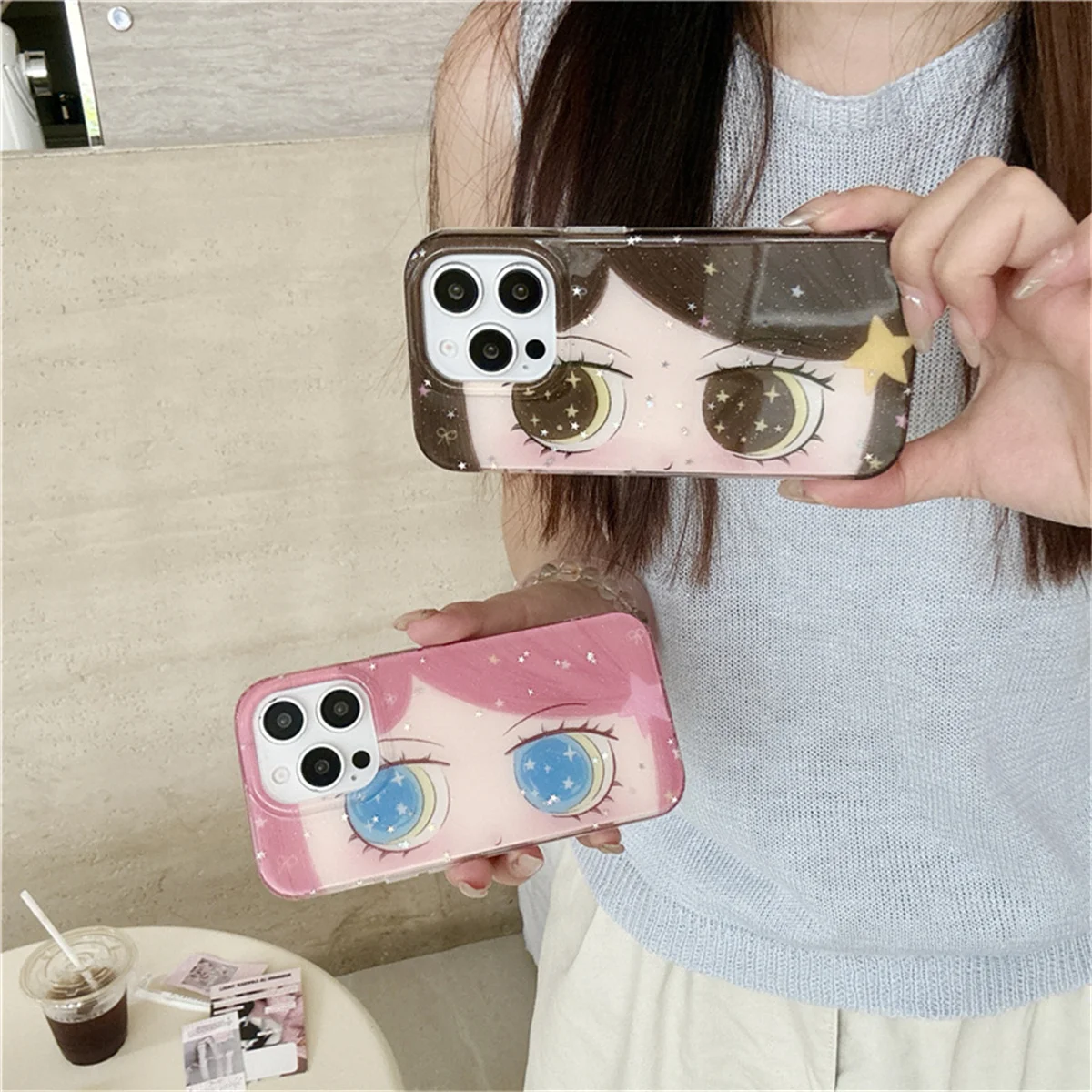 Funnt Cute Glitter Big Eyes Girl Phone Case For iPhone 16 Pro 14 15 Pro Max Cover Kawaii Cartoon Protective Cases
Funnt Cute Glitter Big Eyes Girl Phone Case For iPhone 16 Pro 14 15 Pro Max Cover Kawaii Cartoon Protective Cases