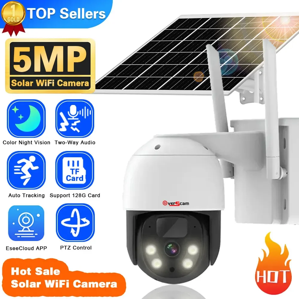 5MP WiFi Solar Camera PIR Human Detection PTZ IP Cam With 10400mAh Solar Panel Recharge Battery Video Surveillance 360° Camera
5MP WiFi Solar Camera PIR Human Detection PTZ IP Cam With 10400mAh Solar Panel Recharge Battery Video Surveillance 360° Camera