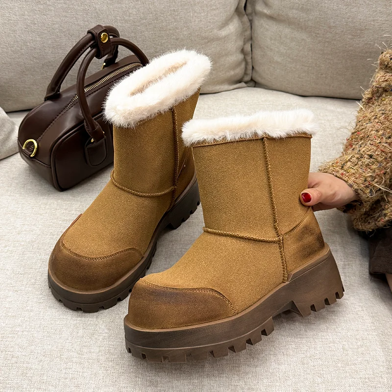 Snow Boots for Women's Flats Fur Shoes Fad Suede Warm Ankle Boots 2025 Walking Casual Short Winter Boots New Dress Mujer Botas
Snow Boots for Women's Flats Fur Shoes Fad Suede Warm Ankle Boots 2025 Walking Casual Short Winter Boots New Dress Mujer Botas
