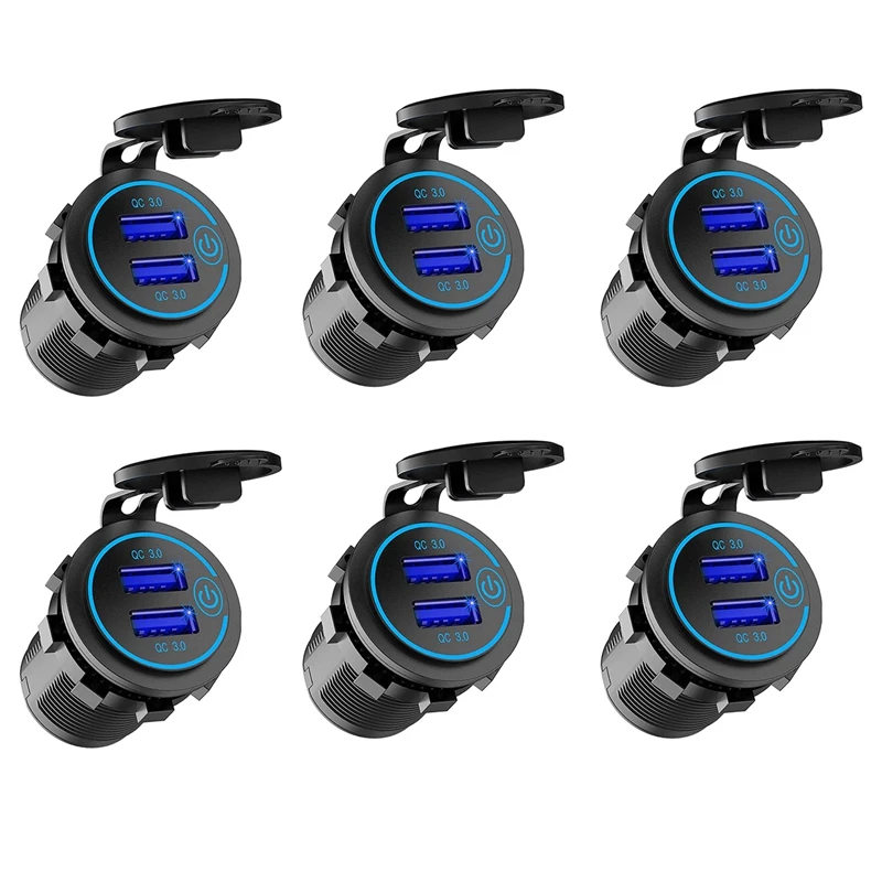 6X 12V USB Outlet,Dual QC 3.0 USB Car Charger With Switch, 36W USB Waterproof Power Outlet Charger(With 1.1Inch Puncher)
6X 12V USB Outlet,Dual QC 3.0 USB Car Charger With Switch, 36W USB Waterproof Power Outlet Charger(With 1.1Inch Puncher)