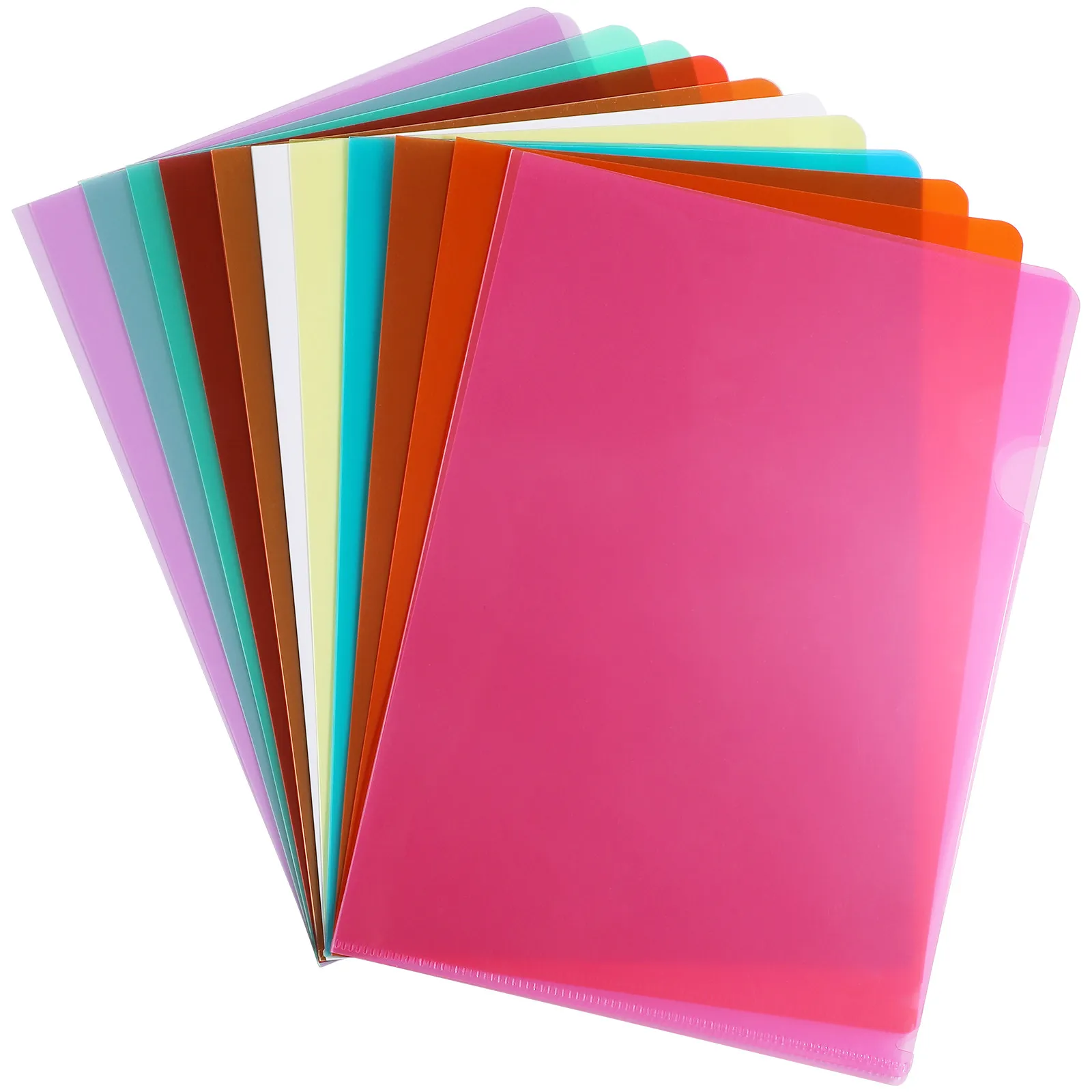 16Pcs A4 Clear L Shape File Folders Colorful Transparent Plastic Document Protectors for Reports Letters Memos Office Supply
16Pcs A4 Clear L Shape File Folders Colorful Transparent Plastic Document Protectors for Reports Letters Memos Office Supply