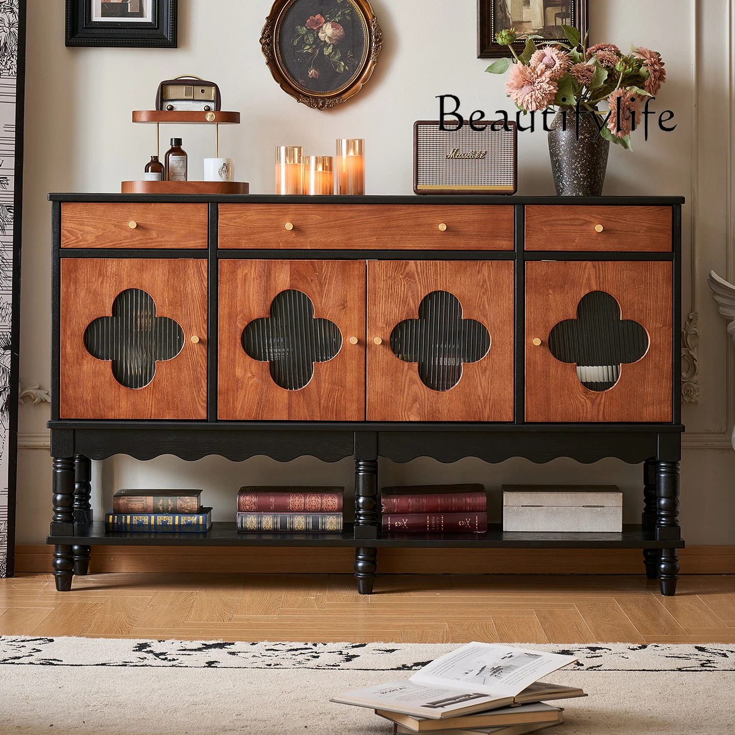 Medieval style dining side cabinet entry solid wood porch cabinet TV cabinet living room storage high-end fashion
Medieval style dining side cabinet entry solid wood porch cabinet TV cabinet living room storage high-end fashion