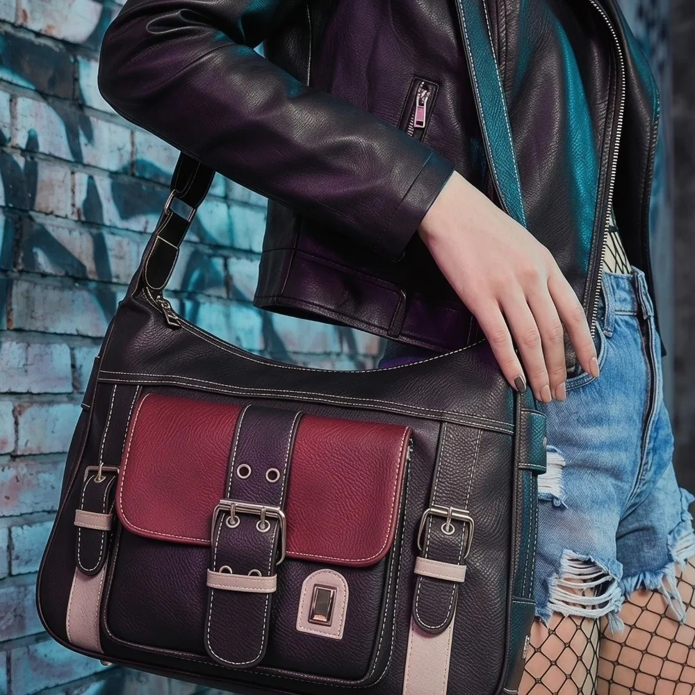 Large Capacity PU Leather Crossbody Bag Exquisite Vintage Messenger Bag Contrast Color Adjustable Strap Shoulder Bag Traveling
Large Capacity PU Leather Crossbody Bag Exquisite Vintage Messenger Bag Contrast Color Adjustable Strap Shoulder Bag Traveling