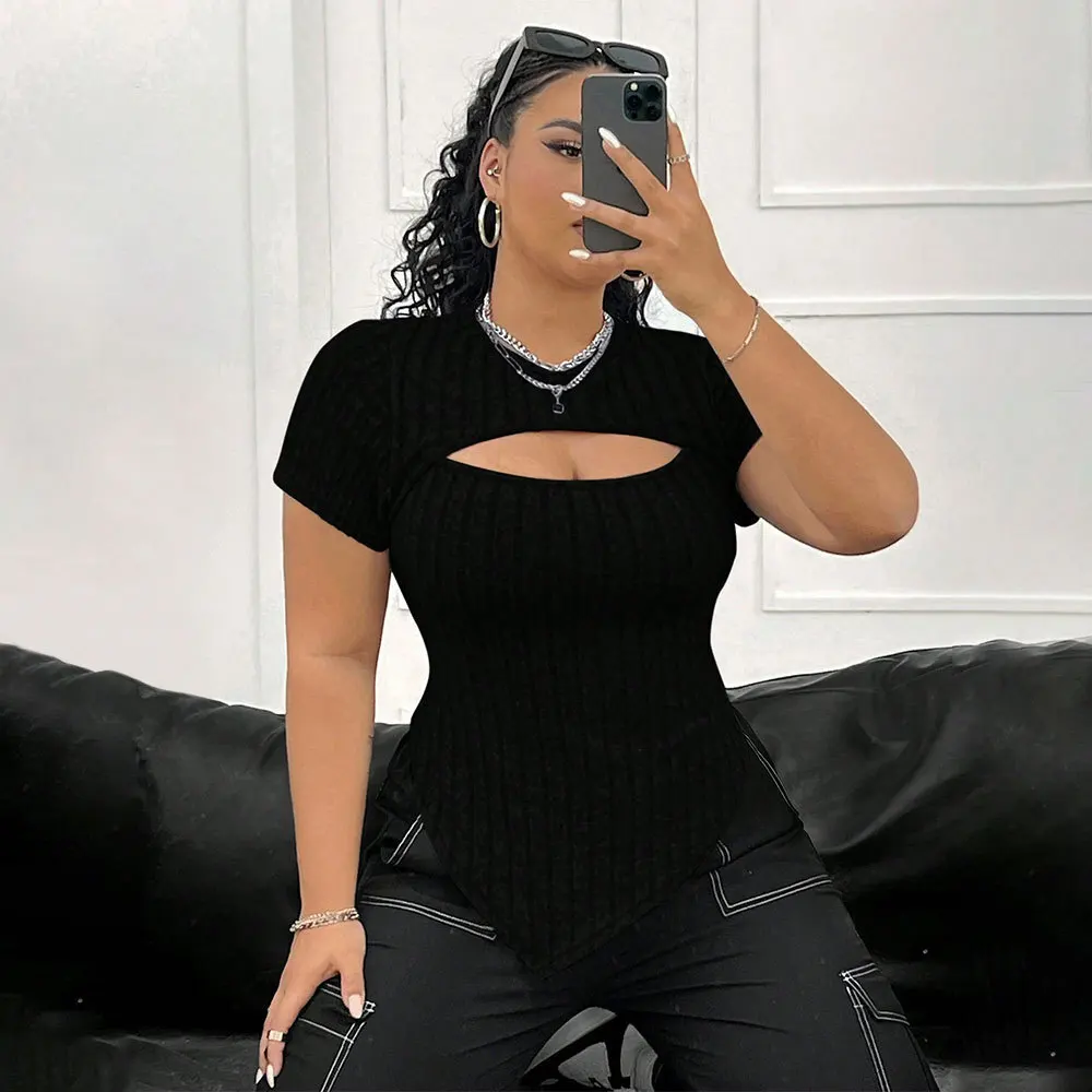 2025 Plus Size Women's Fashion Simple Style T-shirt Slim Fit Waist Slimming Versatile Short Top Summer Elegantes Casual Y2k
2025 Plus Size Women's Fashion Simple Style T-shirt Slim Fit Waist Slimming Versatile Short Top Summer Elegantes Casual Y2k