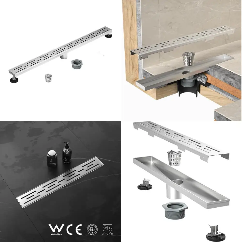 Upgraded 32 Brushed 304 Stainless Steel Linear Shower Drain with Grate for Quick Drainage and Hair Strainer
Upgraded 32 Brushed 304 Stainless Steel Linear Shower Drain with Grate for Quick Drainage and Hair Strainer