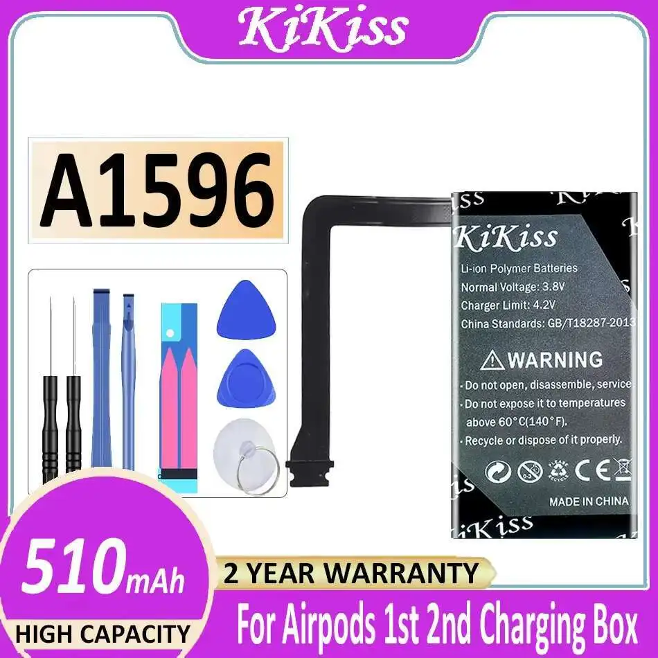 510 мАч для Apple Airpods 1 2 1st 2nd A1596 020-00098 Беспроводная зарядная коробка A1596 1-й аккумулятор для наушников Высокая производительность
510 мАч для Apple Airpods 1 2 1st 2nd A1596 020-00098 Беспроводная зарядная коробка A1596 1-й аккумулятор для наушников Высокая производительность