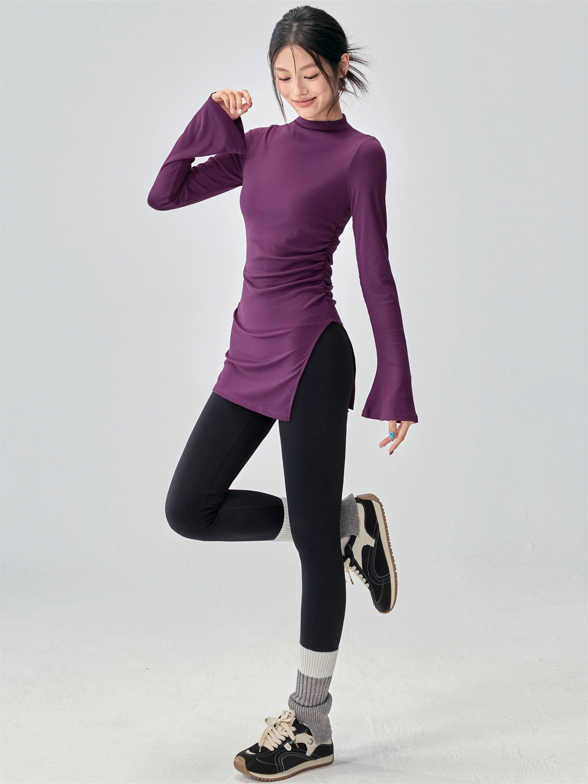 Women's Yoga Fitn Tops Tight Long Sve High Collar Trousers Autumn Winter Qui Dry Capri Pants Bell Sve Sportswear
Women's Yoga Fitn Tops Tight Long Sve High Collar Trousers Autumn Winter Qui Dry Capri Pants Bell Sve Sportswear