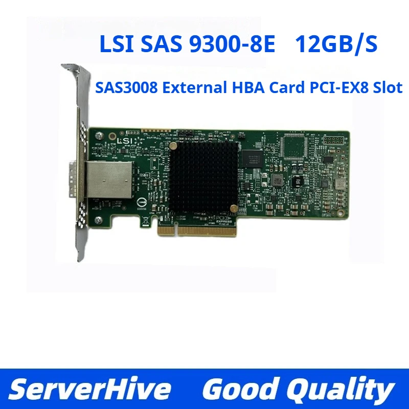 Original LSI SAS 9300-8e LSI00343 SAS3008 12Gb/s External HBA Card, Pass-through Card
Original LSI SAS 9300-8e LSI00343 SAS3008 12Gb/s External HBA Card, Pass-through Card