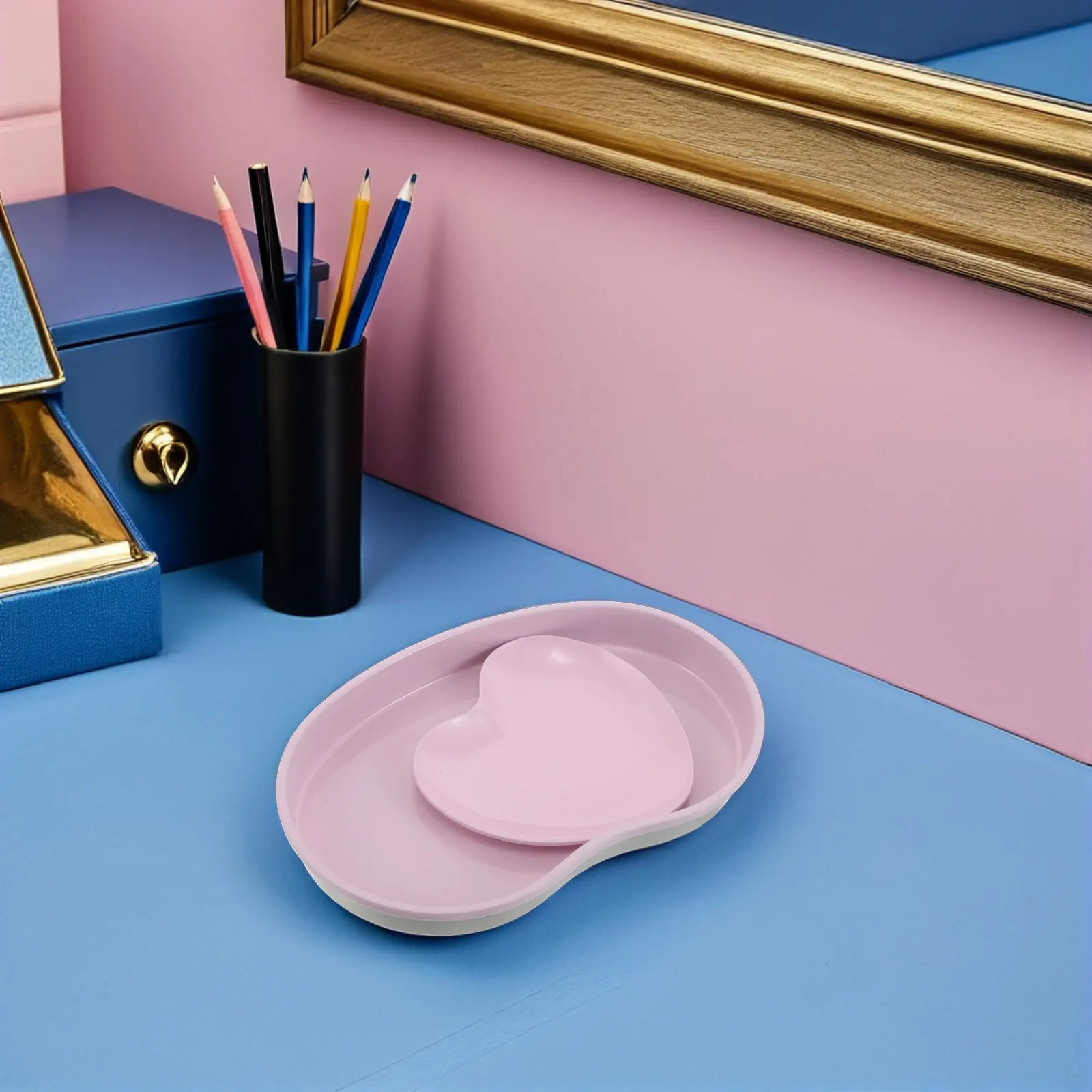 2Pcs Heart Shaped Metal Jewelry Tray Pink Stainless Steel Organizer for Necklace Ring Earring Nail Art Supplies
2Pcs Heart Shaped Metal Jewelry Tray Pink Stainless Steel Organizer for Necklace Ring Earring Nail Art Supplies