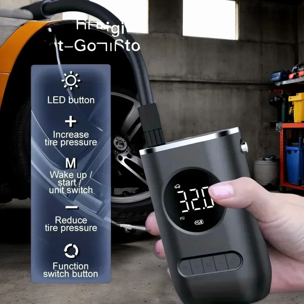 Portable Mini Electric Tire Pump - Handheld Inflator with Wireless Display for Motorcycle/Car Balls
Portable Mini Electric Tire Pump - Handheld Inflator with Wireless Display for Motorcycle/Car Balls