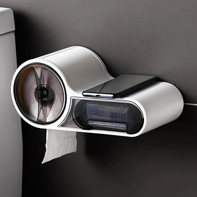 New Toilet Paper Holder Wall Mounted with Storage Drawer Small Bathroom Shelf Put Cell Phone Glasses Sundries
New Toilet Paper Holder Wall Mounted with Storage Drawer Small Bathroom Shelf Put Cell Phone Glasses Sundries