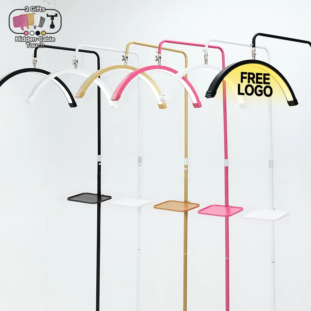 Free LOGO 23-inch 45W New Moon Lamp Floor Led Half Moon Ring Light With Rhinestones Salon Lash Light For Eyelash Makeup Tattoo
Free LOGO 23-inch 45W New Moon Lamp Floor Led Half Moon Ring Light With Rhinestones Salon Lash Light For Eyelash Makeup Tattoo