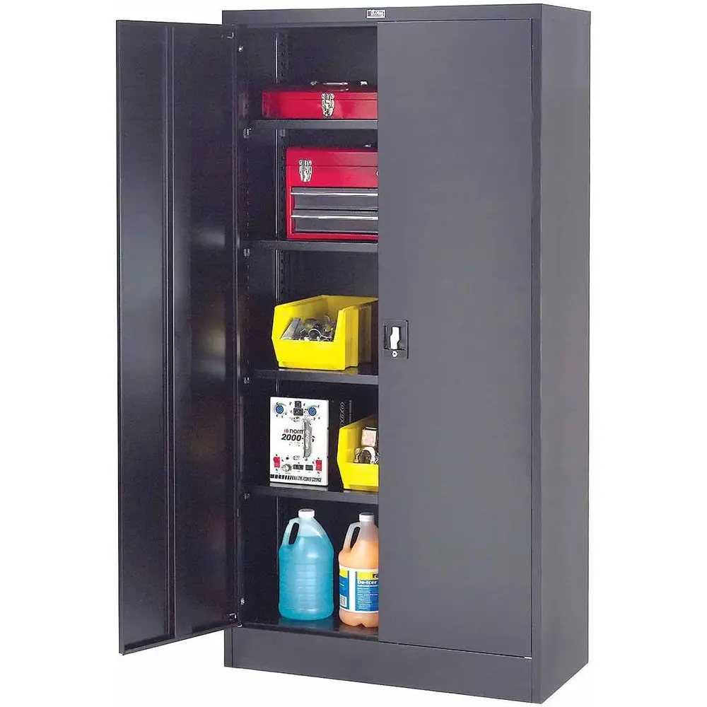 Black Steel Locking Storage Cabinet, 4 Shelves, 300 lbs Capacity, 36x18x72
Black Steel Locking Storage Cabinet, 4 Shelves, 300 lbs Capacity, 36x18x72