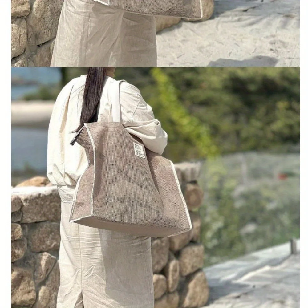 Holiday Style Foldable Tote Bag,Khaki Canvas Shoulder Bag, Solid Color Woven Zipless Beach Bag for Travel and Swimming Storage
Holiday Style Foldable Tote Bag,Khaki Canvas Shoulder Bag, Solid Color Woven Zipless Beach Bag for Travel and Swimming Storage