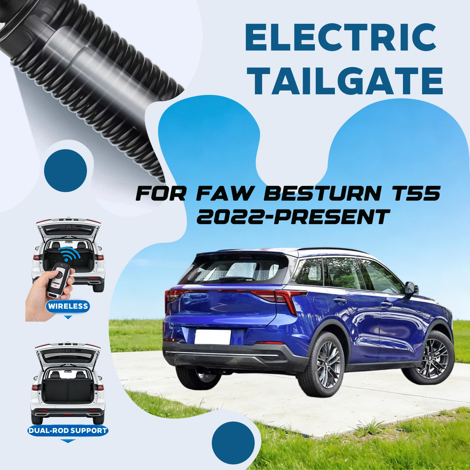 For FAW Besturn T55 2022-present Electric Tailgate with Sensor Trunk Anti-pinch Memory Height Intelligent Operation
For FAW Besturn T55 2022-present Electric Tailgate with Sensor Trunk Anti-pinch Memory Height Intelligent Operation
