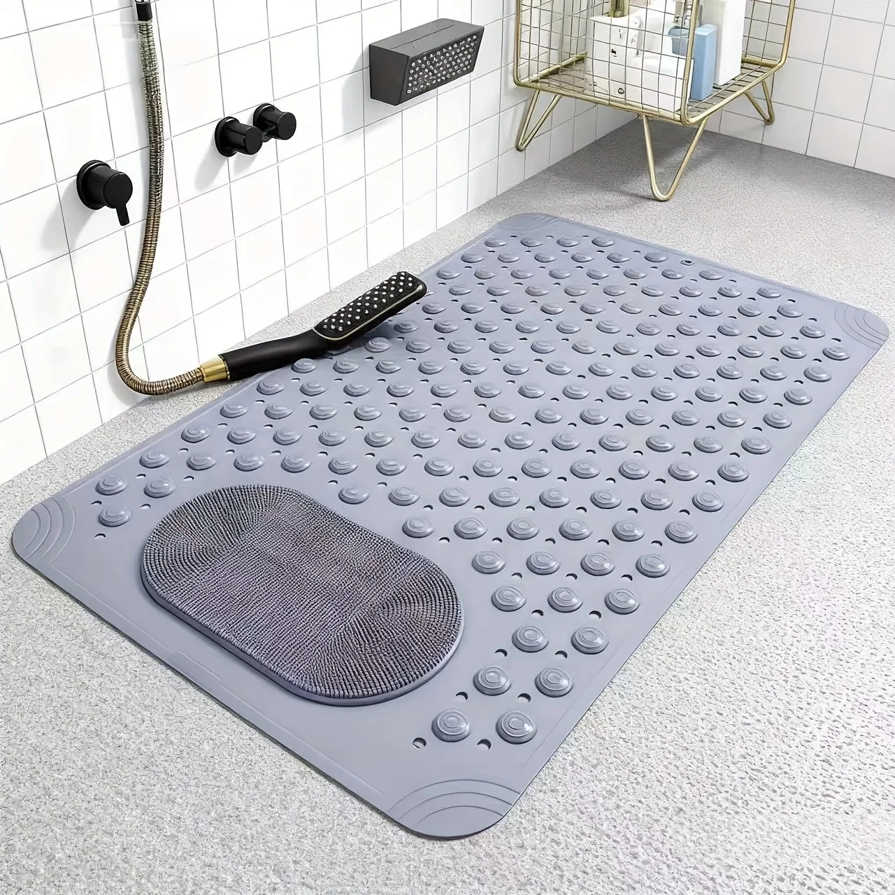 Non-Slip Bath Mat with Massage Feature Oblong Shower Floor Rug Non-Textile Water Absorbent Bathroom Mat with Suction Cups
Non-Slip Bath Mat with Massage Feature Oblong Shower Floor Rug Non-Textile Water Absorbent Bathroom Mat with Suction Cups