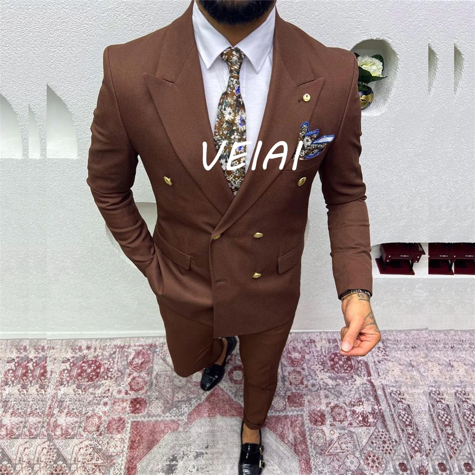 Men's Clothing Disfraces Hombre Custom Made Luxury Costume Suits Full Set Double Breasted Peaked Lapel Regular Occasion Business
Men's Clothing Disfraces Hombre Custom Made Luxury Costume Suits Full Set Double Breasted Peaked Lapel Regular Occasion Business