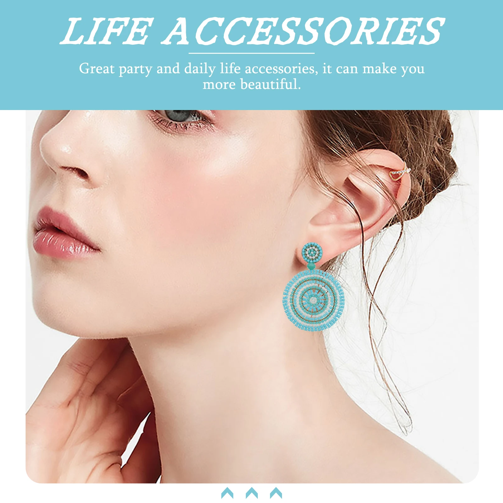 1 Pair Bohemian Style Earrings For Women Girls Beads Woven Design Fashionable Ear Jewelry Delicate Eardrop Party Daily Wear Cyan
1 Pair Bohemian Style Earrings For Women Girls Beads Woven Design Fashionable Ear Jewelry Delicate Eardrop Party Daily Wear Cyan
