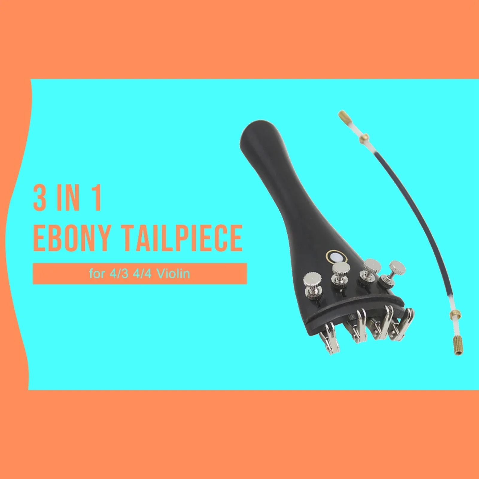3 In 1 Ebony Tailpiece With Rope Fine Tuners Kits Set For 4/3 4/4 Violin Replacement Part
3 In 1 Ebony Tailpiece With Rope Fine Tuners Kits Set For 4/3 4/4 Violin Replacement Part