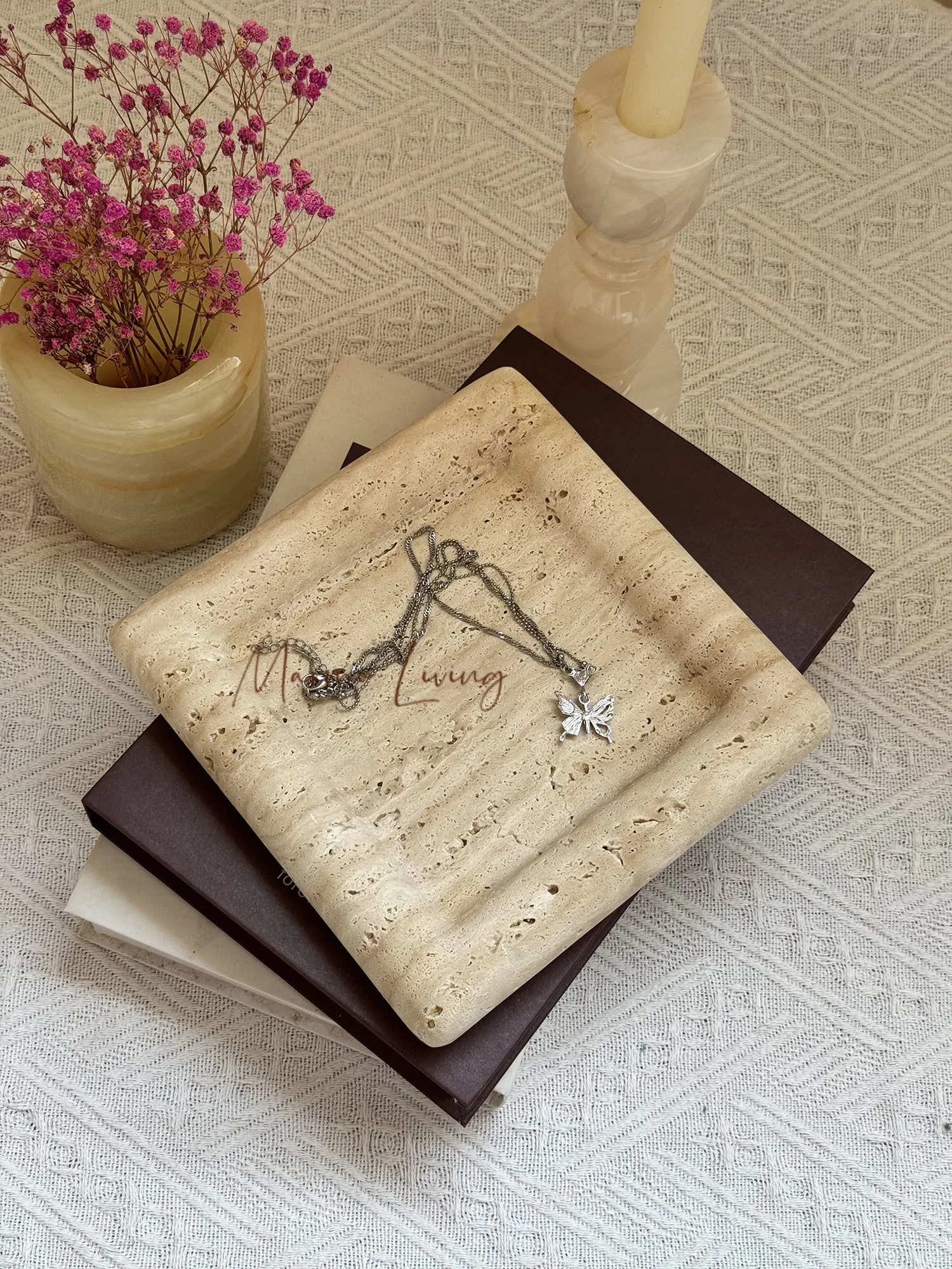 Wabi Sabi Natural Travertine Jewelry Display Stand Necklace Earring Ear Stud Holder Organizer
Wabi Sabi Natural Travertine Jewelry Display Stand Necklace Earring Ear Stud Holder Organizer