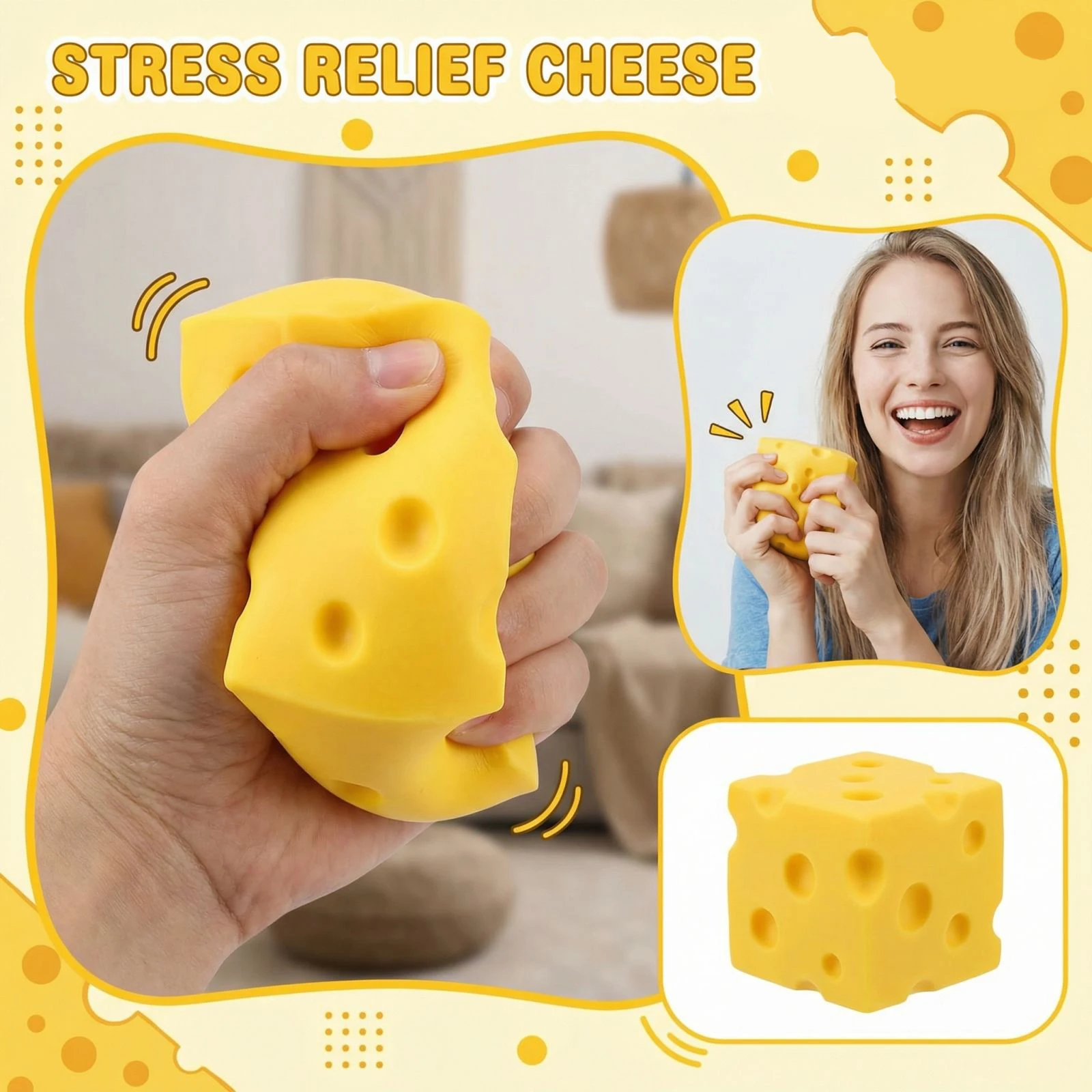 Jumbo Cheese Antistress Toy Extra Large Cheese Slice Shape Slow Rising Stress Reliever Soft Decompression Squeeze Toy For Kids
Jumbo Cheese Antistress Toy Extra Large Cheese Slice Shape Slow Rising Stress Reliever Soft Decompression Squeeze Toy For Kids