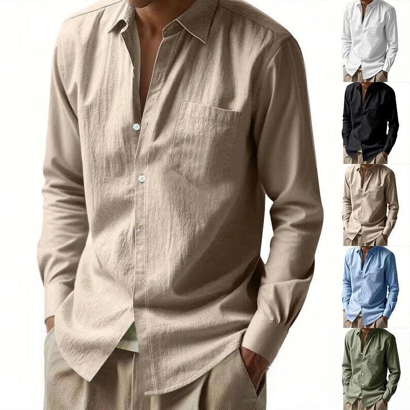 Loose Fit Long Sleeve Button up Linen Shirt Men's Casual Shirt Breathable Comfortable Autumn Spring Shirt Male Model
Loose Fit Long Sleeve Button up Linen Shirt Men's Casual Shirt Breathable Comfortable Autumn Spring Shirt Male Model