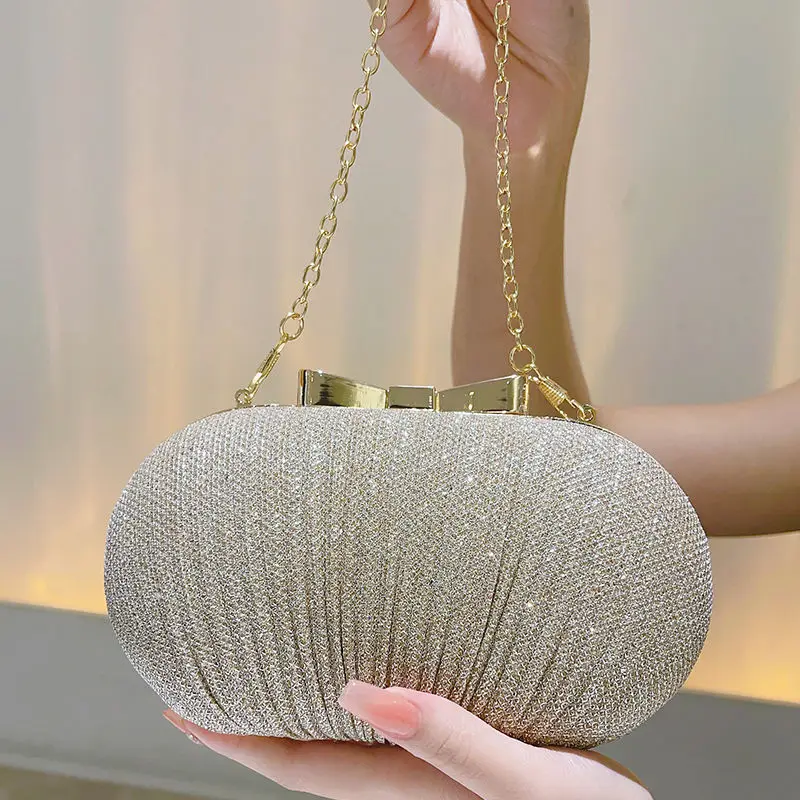 Fashion Women Clutch Bags Ruched Casual Lady Evening Bags Golden Metal Chain Handbags Bling Sequined Banquet Dinner Prom Holder
Fashion Women Clutch Bags Ruched Casual Lady Evening Bags Golden Metal Chain Handbags Bling Sequined Banquet Dinner Prom Holder