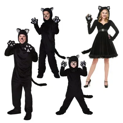 Black Cat Costume For Men Women Child Cosplay Parent-child Costumes Attached Cuddly Animal Clothing Stage Performance Jumpsuits
Black Cat Costume For Men Women Child Cosplay Parent-child Costumes Attached Cuddly Animal Clothing Stage Performance Jumpsuits