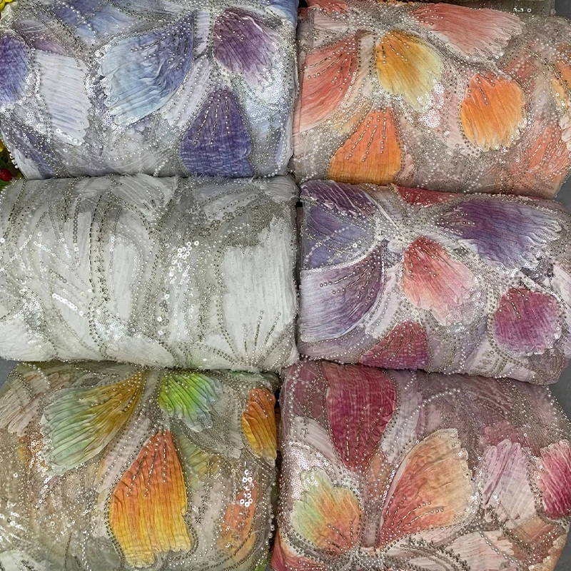 1yard Colorful Floral Beaded Embroidery Mesh Fabric Tulle Cloth with Pearl Tube Bead Stitching for Party Wear Dress DIY Sewing
1yard Colorful Floral Beaded Embroidery Mesh Fabric Tulle Cloth with Pearl Tube Bead Stitching for Party Wear Dress DIY Sewing