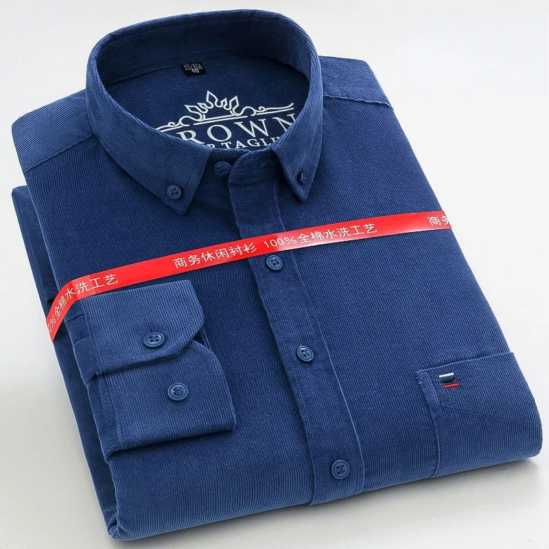 100% Cotton Corduroy Shirt for Men Loose Long Sleeve Single Patch Pocket Standard-fit Button-down Collar Quality Casual Shirts
100% Cotton Corduroy Shirt for Men Loose Long Sleeve Single Patch Pocket Standard-fit Button-down Collar Quality Casual Shirts