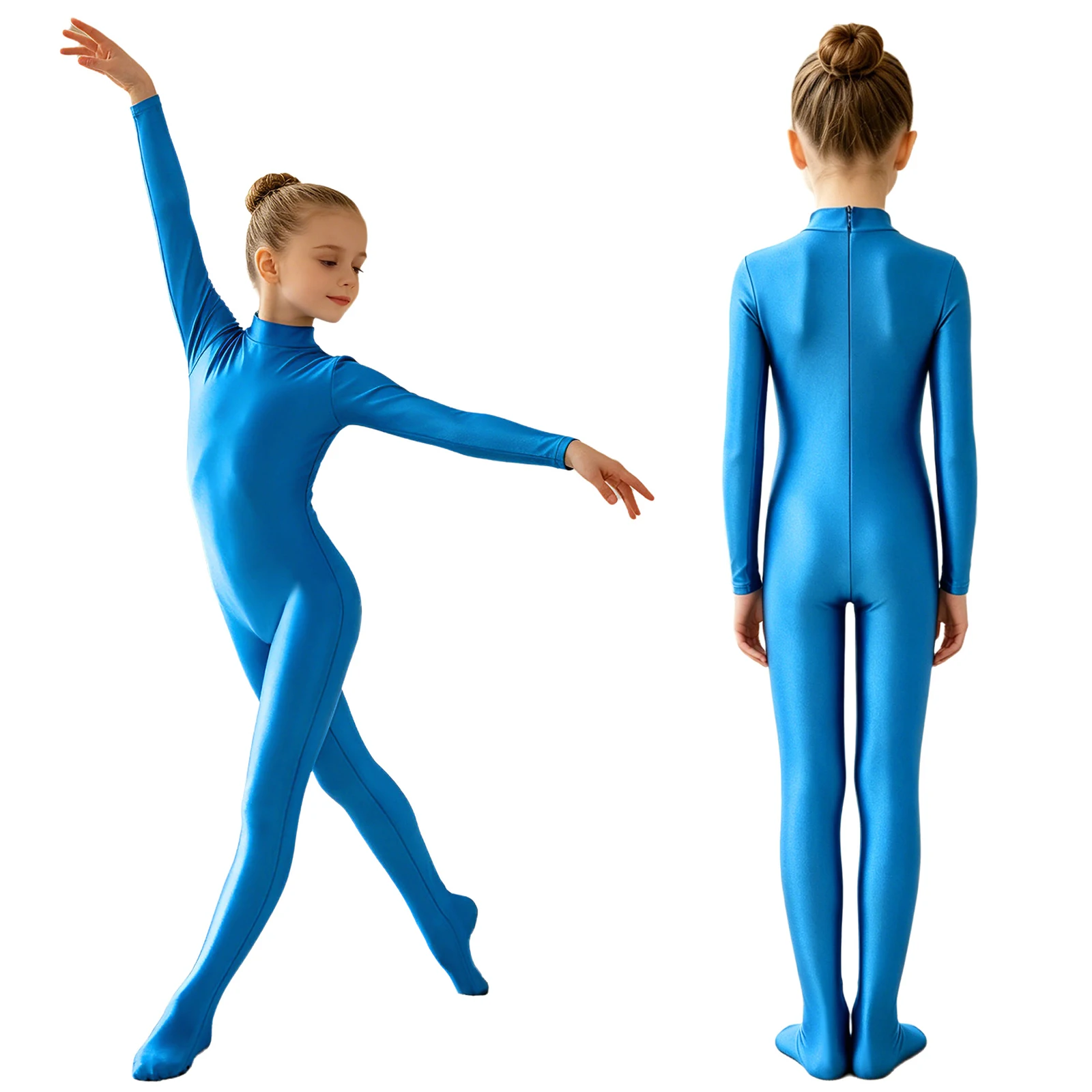 Girls Figure Skating Dance Bodysuit Glossy Footed Jumpsuit Long Sleeve Back Zipper Full Body Leotard for Gymnastics Bodysuit
Girls Figure Skating Dance Bodysuit Glossy Footed Jumpsuit Long Sleeve Back Zipper Full Body Leotard for Gymnastics Bodysuit