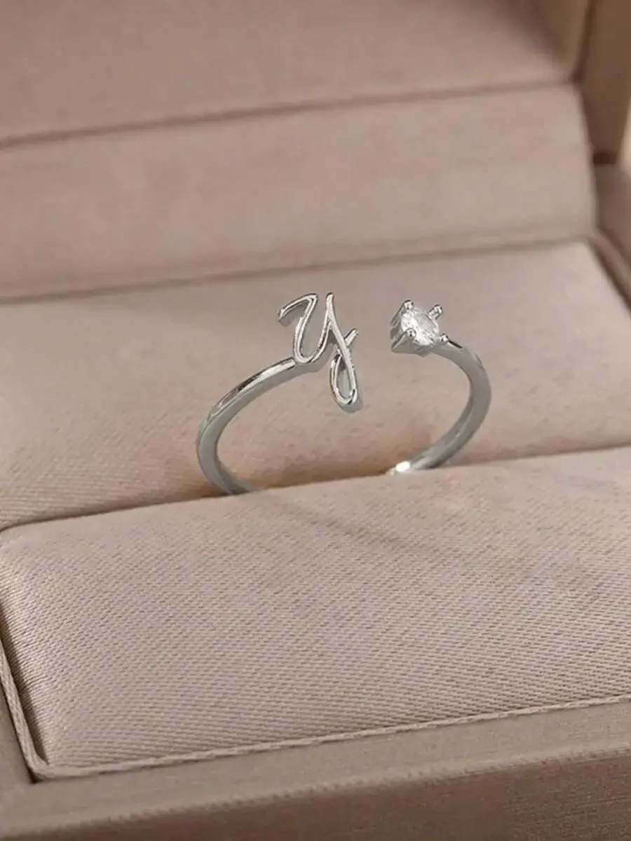 Adjustable Open Ring With Cubic Zirconia And Letter Y Design
Adjustable Open Ring With Cubic Zirconia And Letter Y Design