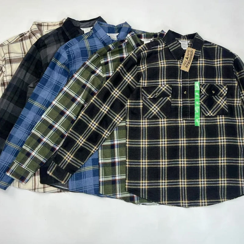 Ретро-американская фланелевая рубашка-свитшот из чистого хлопка с длинными рукавами и воротником на пуговицах для подростков
Ретро-американская фланелевая рубашка-свитшот из чистого хлопка с длинными рукавами и воротником на пуговицах для подростков