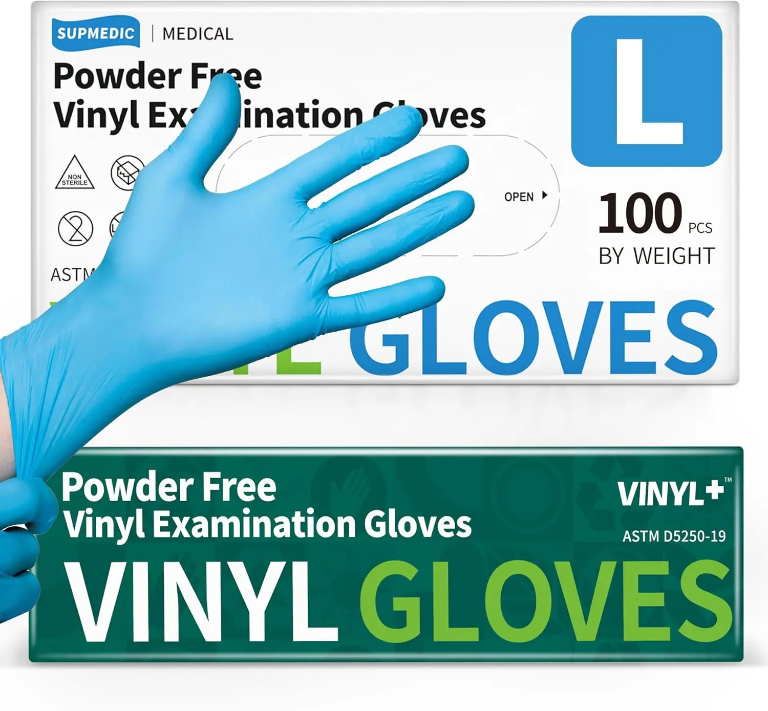 Disposable Vinyl Exam Gloves, 4Mil Powder-Free Latex-Free Food Grade, Blue 100Ct
Disposable Vinyl Exam Gloves, 4Mil Powder-Free Latex-Free Food Grade, Blue 100Ct
