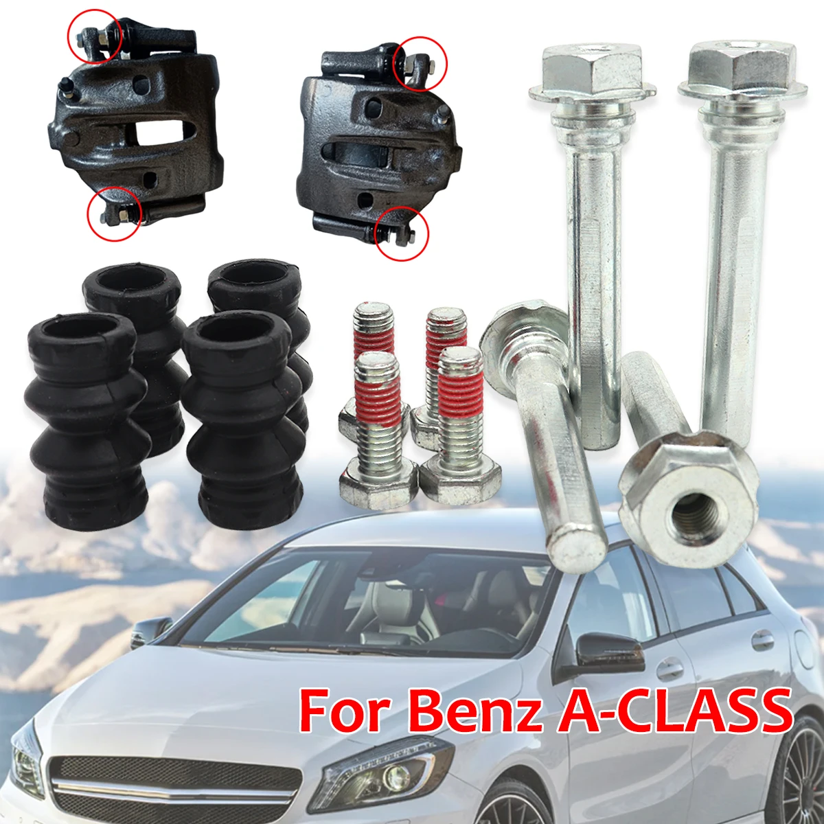 For Benz A-CLASS W169 W176 A150/A160/A200CDI/A45AMG Brake Caliper Cylinder Slider Guide Pin Bushing Boot Seal Kit Replacement
For Benz A-CLASS W169 W176 A150/A160/A200CDI/A45AMG Brake Caliper Cylinder Slider Guide Pin Bushing Boot Seal Kit Replacement