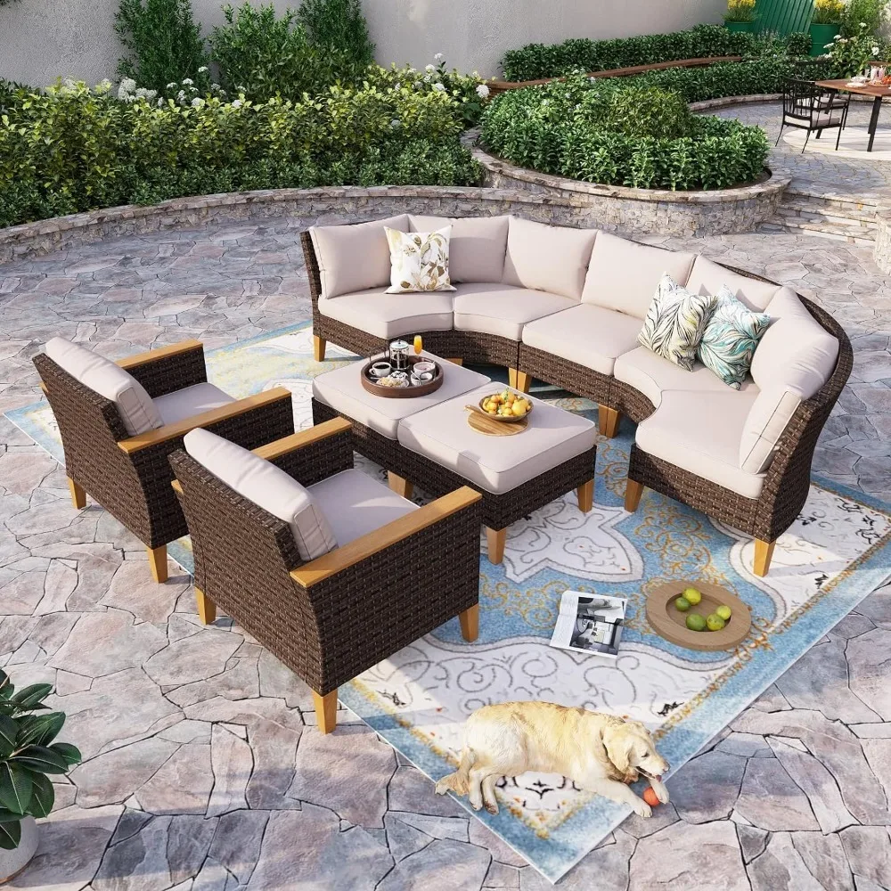 Rattan Terrace Dialogue Set (beige) Outdoor Sofa Outdoor Wicker Segmented Sofa Set of 9 Pieces Garden Furniture Sets Patio Couch
Rattan Terrace Dialogue Set (beige) Outdoor Sofa Outdoor Wicker Segmented Sofa Set of 9 Pieces Garden Furniture Sets Patio Couch