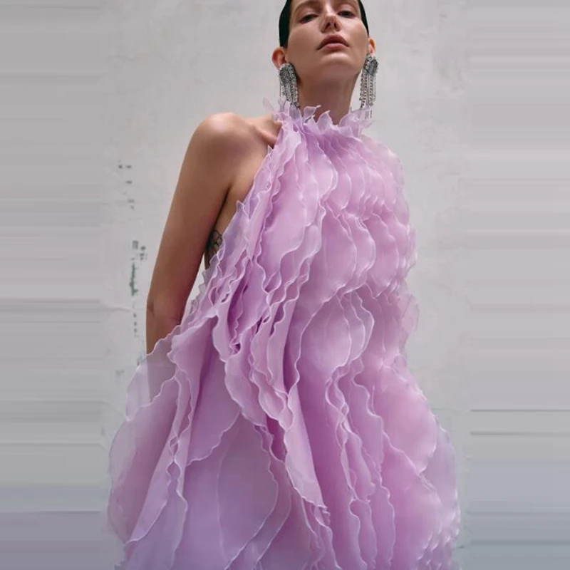 Halter Mesh Mini Women Summer Dresses Fashion Sleeveless Ruffles Tiered A Line Prom Party Gowns High Street Organza Female Dress
Halter Mesh Mini Women Summer Dresses Fashion Sleeveless Ruffles Tiered A Line Prom Party Gowns High Street Organza Female Dress