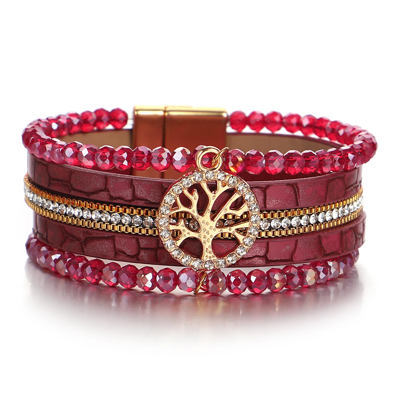 Amorcome Classic Tree of Life Rice Bead Chain Multi layer Leather Bracelet Women Stackable Wrapped Bracelet Jewelry Accessories
Amorcome Classic Tree of Life Rice Bead Chain Multi layer Leather Bracelet Women Stackable Wrapped Bracelet Jewelry Accessories