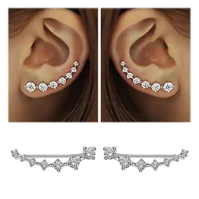 High Quality Super Shiny Zircon 925 Sterling Silver Earring for Women Jewelry Wholesale Gift Ear row
High Quality Super Shiny Zircon 925 Sterling Silver Earring for Women Jewelry Wholesale Gift Ear row