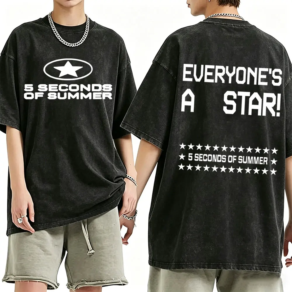 Washed Vintage 5 Seconds of Summer Everyone's A Star Graphic T-shirt Men Women Pop Punk Rock Oversized T Shirt Men's Streetwear
Washed Vintage 5 Seconds of Summer Everyone's A Star Graphic T-shirt Men Women Pop Punk Rock Oversized T Shirt Men's Streetwear