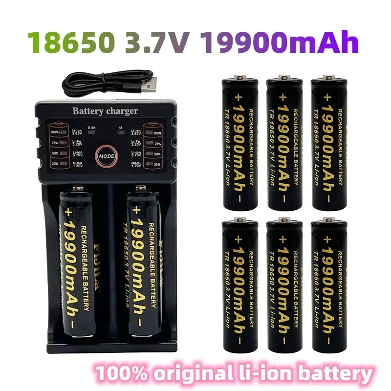 100% new 18650 3.7V 19900mAh rechargeable lithium ion battery with Led flashlight battery charger Toy battery + Charger
100% new 18650 3.7V 19900mAh rechargeable lithium ion battery with Led flashlight battery charger Toy battery + Charger