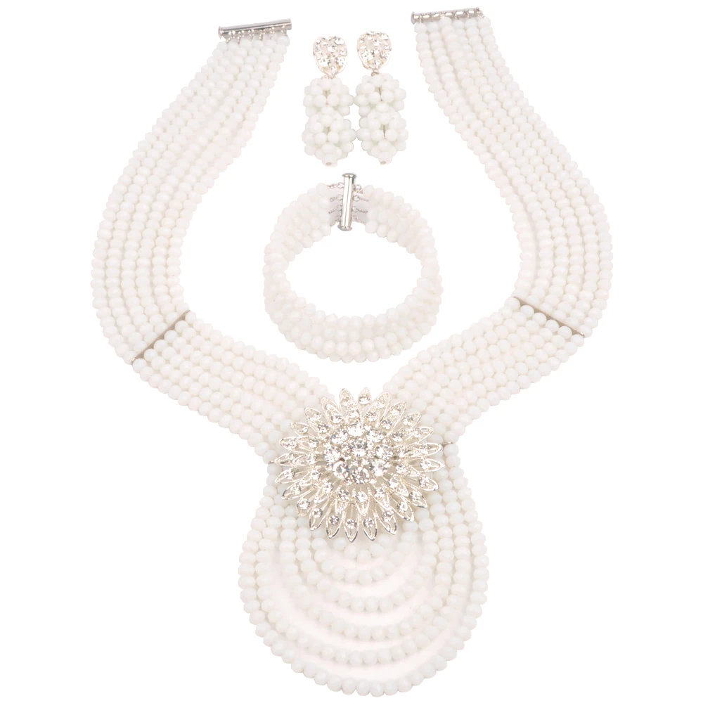 Crystal Nigeria Wedding Jewellery collection African Bead Necklace Fashion jewellery collection
Crystal Nigeria Wedding Jewellery collection African Bead Necklace Fashion jewellery collection