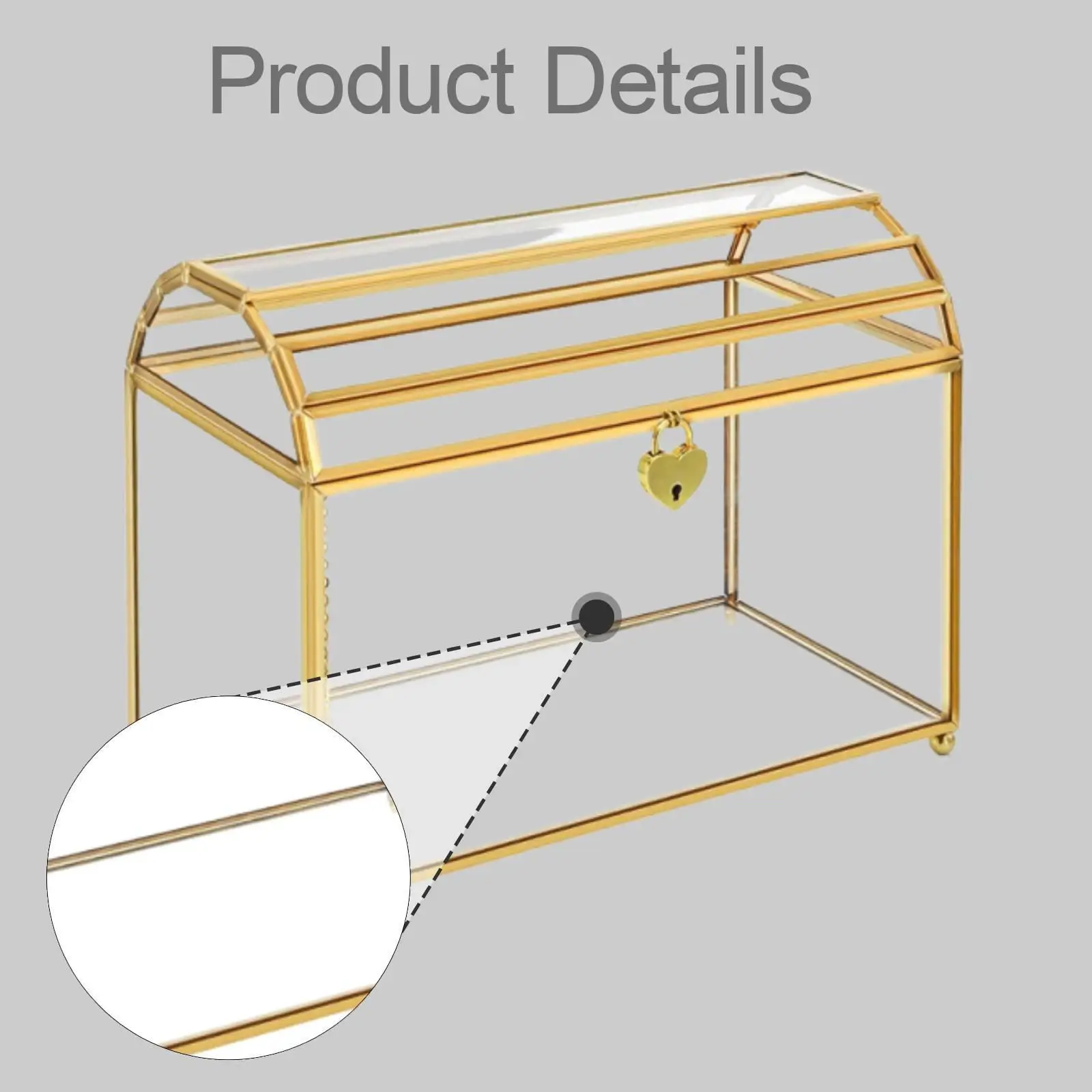 Transparent Glass Card Box with Slot Secure Brass Frame Elegant Card Storage Organizer for Wedding Reception
Transparent Glass Card Box with Slot Secure Brass Frame Elegant Card Storage Organizer for Wedding Reception
