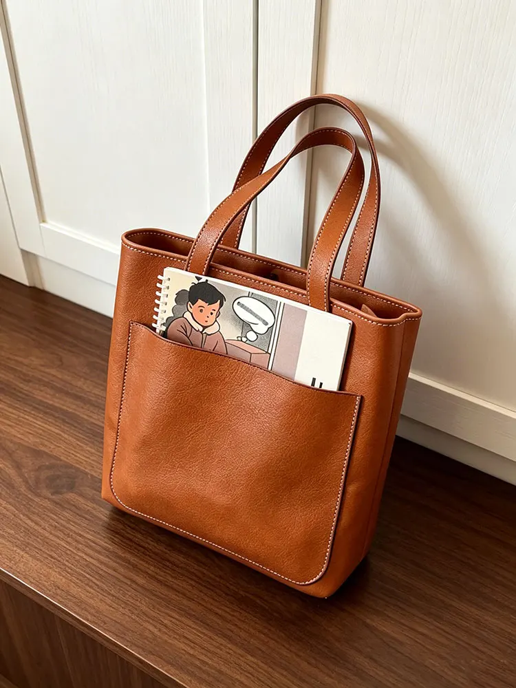 Brown Retro Large Capacity Women's Tote Bag Luxury Minimalist Single Shoulder Bag Soft Handle Casual Pure Color 2026 New Style
Brown Retro Large Capacity Women's Tote Bag Luxury Minimalist Single Shoulder Bag Soft Handle Casual Pure Color 2026 New Style