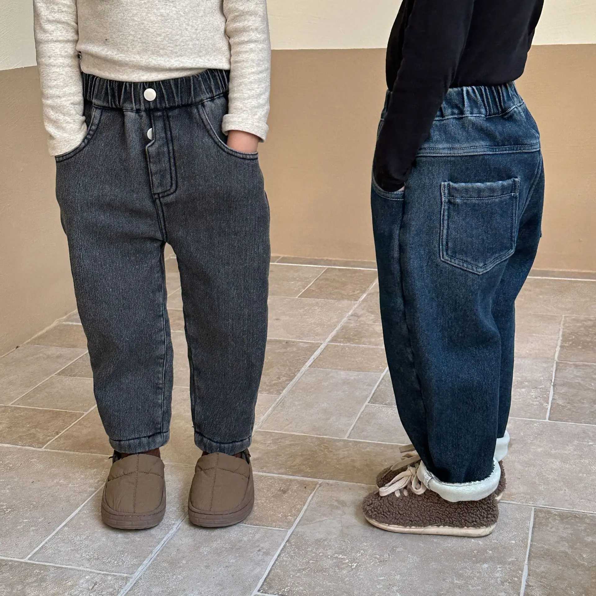 Ins Autumn Winter Childrens Boys Elastic Denim Pants Warm Plush Thick Kids Boys Jeans Velvet Versatile Simple Baby Boys Trousers
Ins Autumn Winter Childrens Boys Elastic Denim Pants Warm Plush Thick Kids Boys Jeans Velvet Versatile Simple Baby Boys Trousers