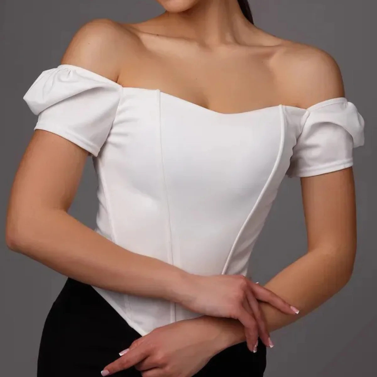French Off The Shoulder Tops Y2K Clothes Women Elegant Short Sleeves Vest Zipper Shapping Vest Corset Slim Fit Camisole Tank Top
French Off The Shoulder Tops Y2K Clothes Women Elegant Short Sleeves Vest Zipper Shapping Vest Corset Slim Fit Camisole Tank Top