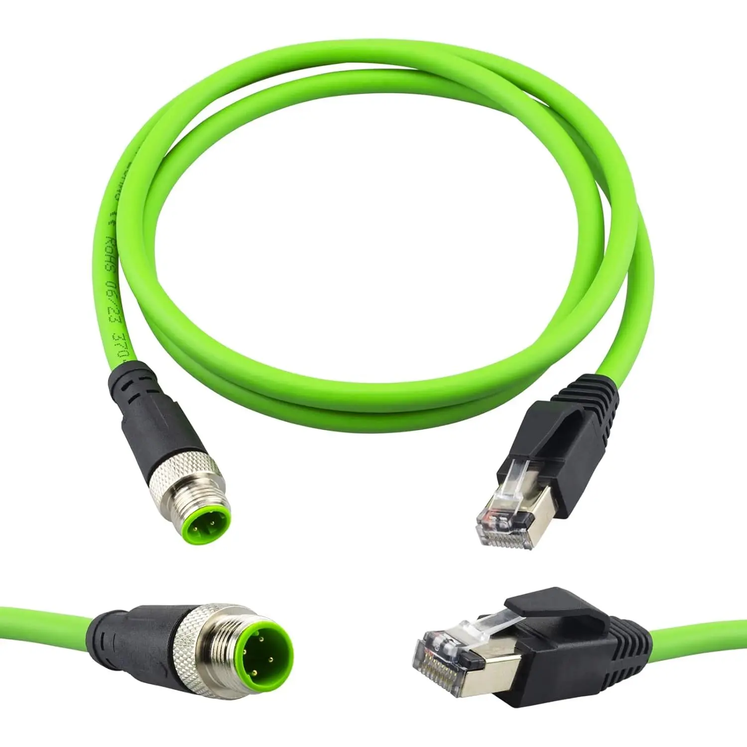 M12 4-pin to RJ45 shielded cable assembly, industrial field line M12 4-pin D code male to RJ45 Ethernet CAT5e cable assembly
M12 4-pin to RJ45 shielded cable assembly, industrial field line M12 4-pin D code male to RJ45 Ethernet CAT5e cable assembly